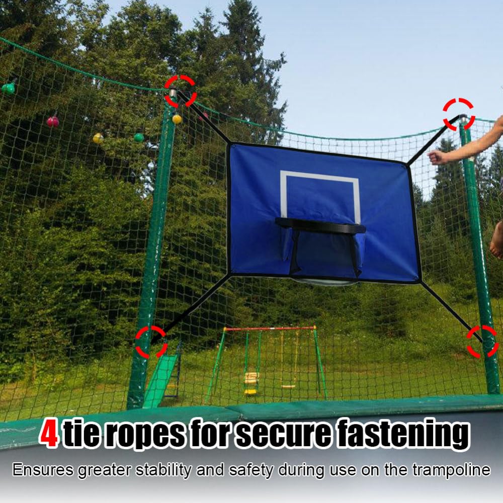 Trampoline Basketball Hoop, Stable Basketballs Goal Detachable Basketball Board with Pump & 3 Mini Balls for Indoor Outdoor - Image 3