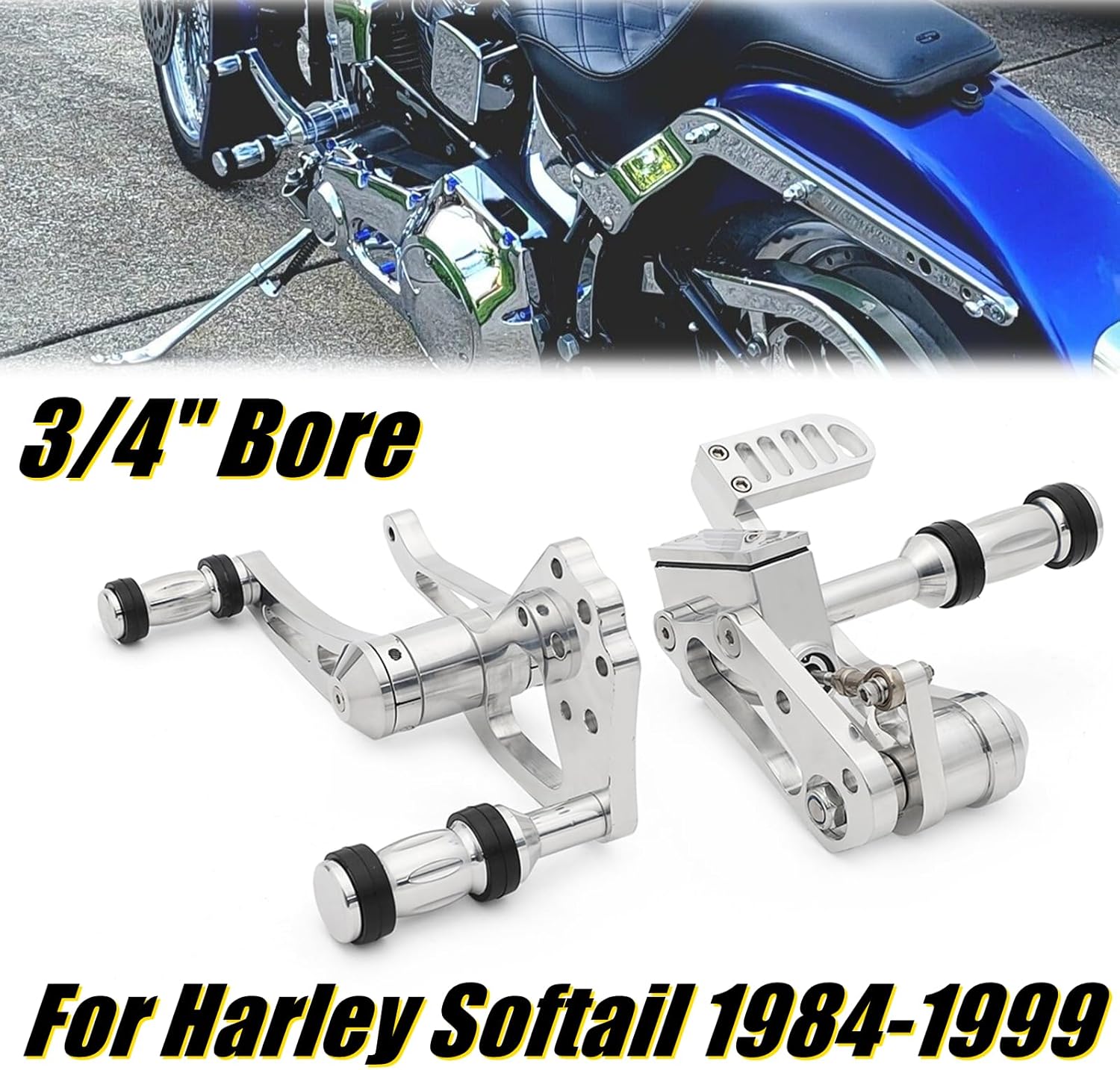 TOFR 3/4" Bore Master Cylinder Forward Controls for Harley Softail 1984-1999 Fat Boy FLSTF Heritage FLST Softail Custom FXSTC Bad Boy FXSTSB Softail Standard FXST for Big Twin Shovelhead