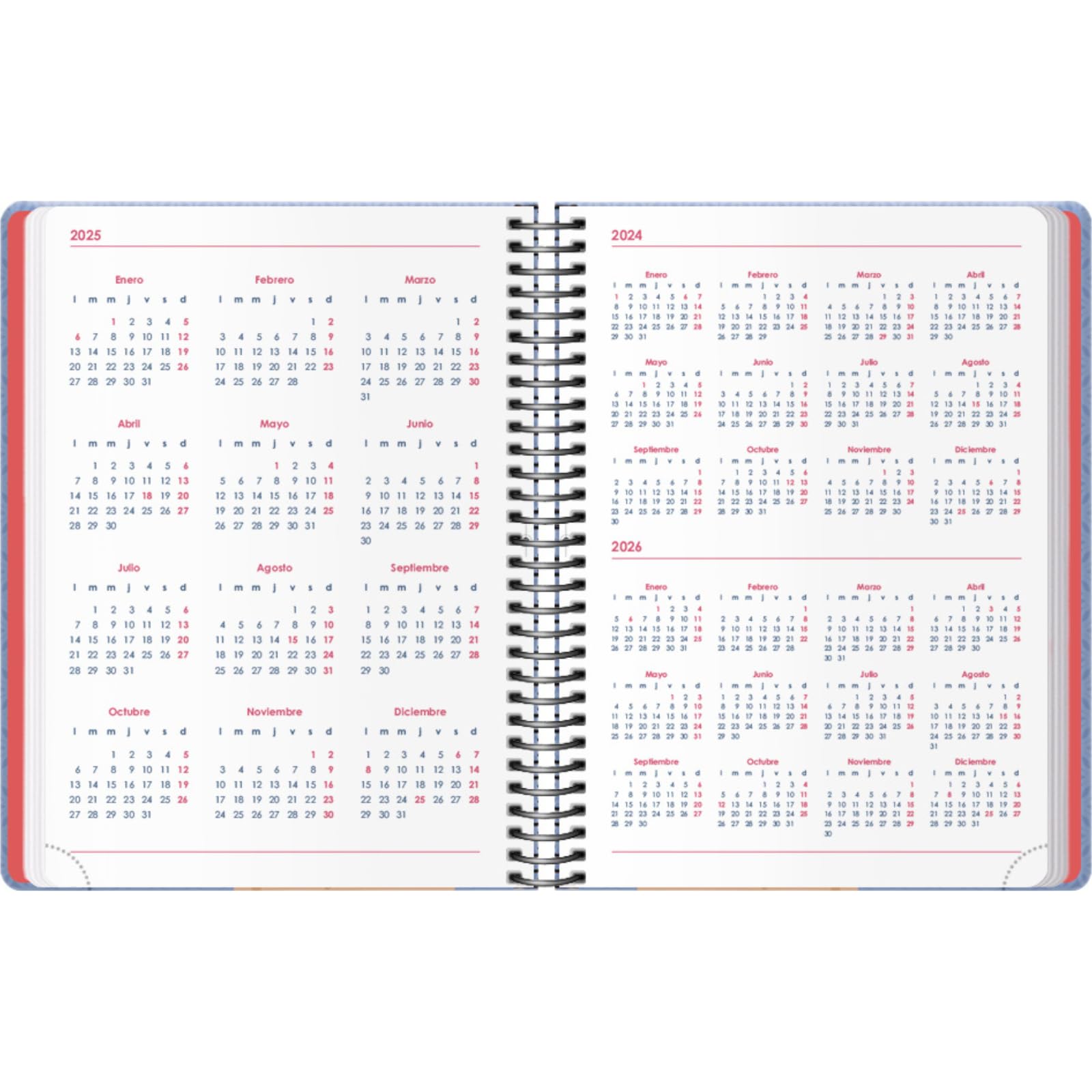 Dohe, Diary 2025, Day Page, A5 (15 x 21 cm), 12 Months January to December, Hard Cover and Rubber, Planner in Spanish - Image 3