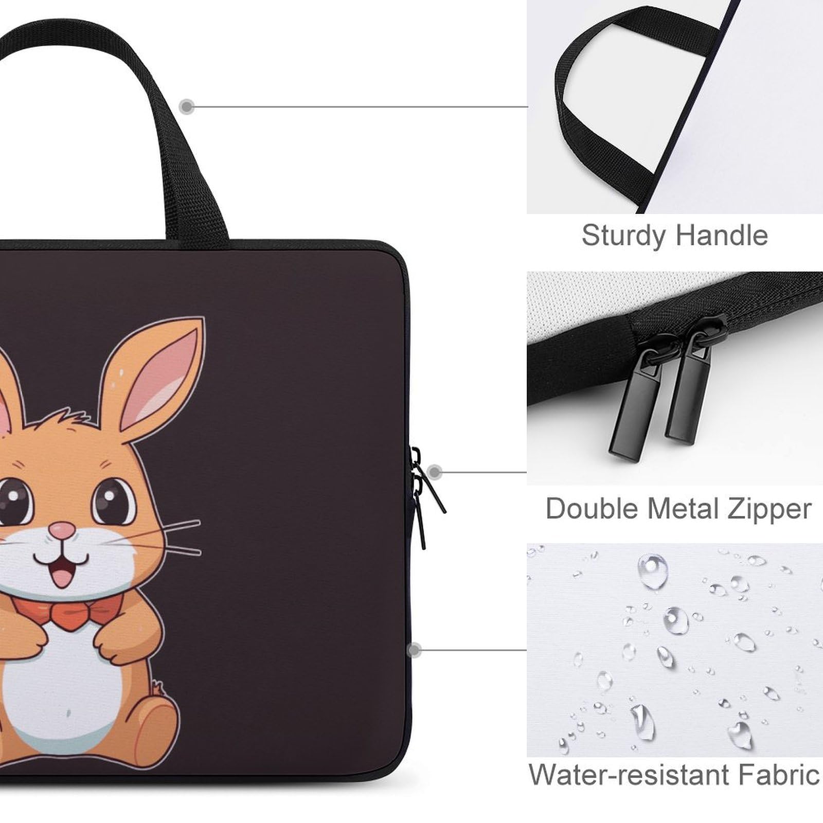 Custodia per laptop da 17 pollici, ultra sottile, leggera e impermeabile, in neoprene resistente, con cinghia da polso