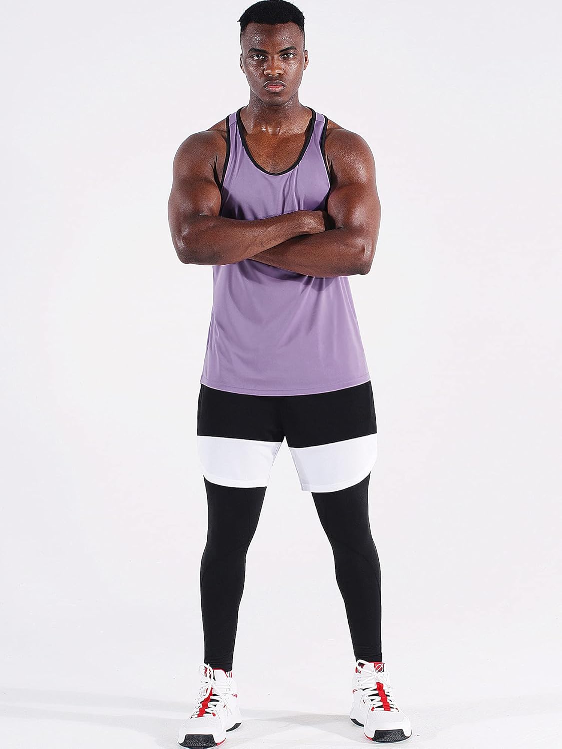 NELEUS Men's 3 Pack Dry Fit Y-Back Muscle Tank Workout Gym Shirt - Image 3