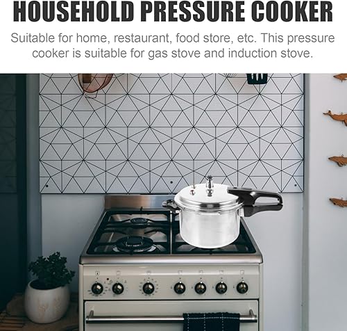 Miniatura 7 de DOITOOL Olla a presión de aluminio de 7.9 in7.9 pulgadas inferior pequeña olla a presión para inducción de estufa de gas para cocina casera, plata