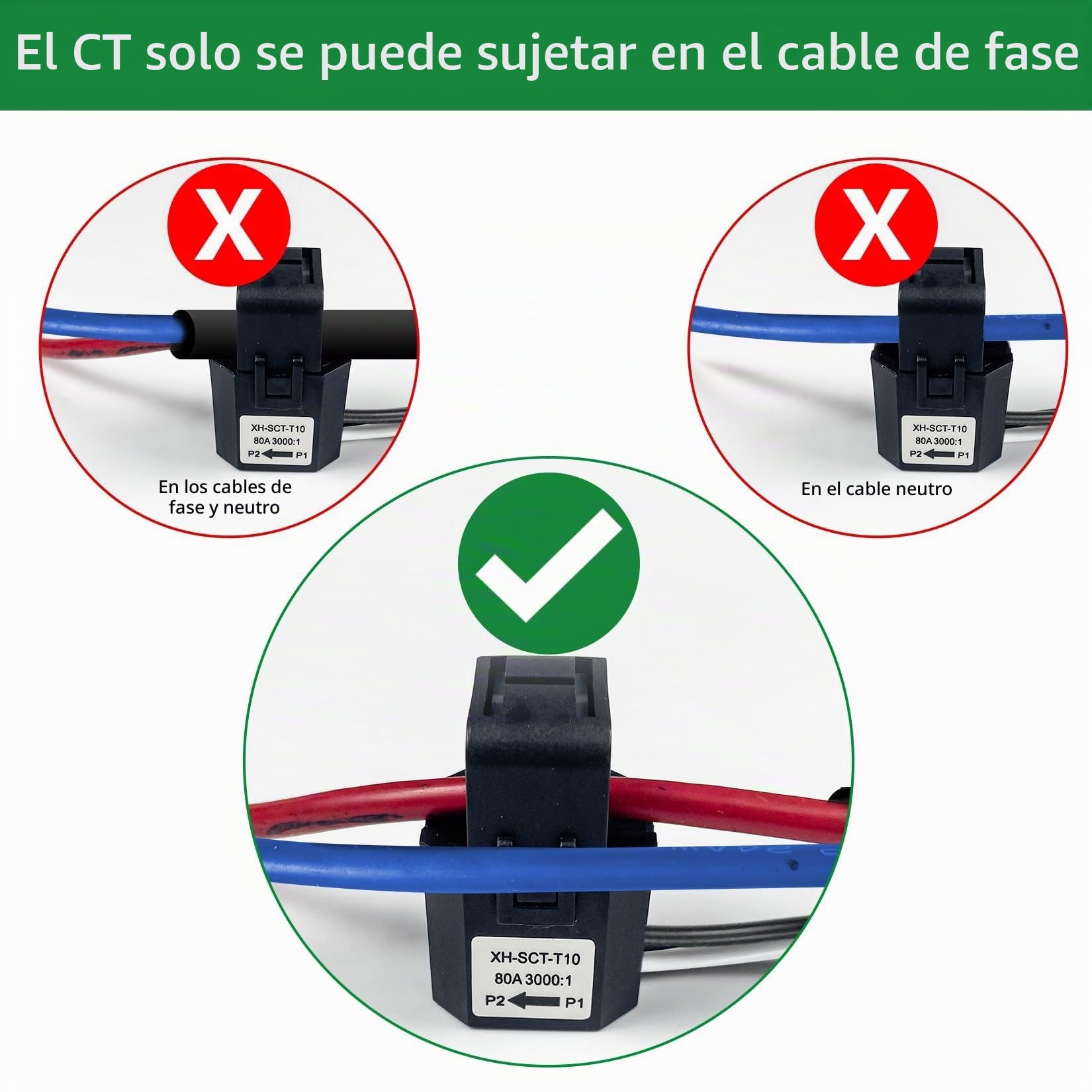 OWON Monitor de energía WiFi bidireccional con 2 pinzas, medidor de energía inteligente de 80A para electricidad monofásica. Medidor de potencia WiFi para monitoreo de electricidad en tiempo real