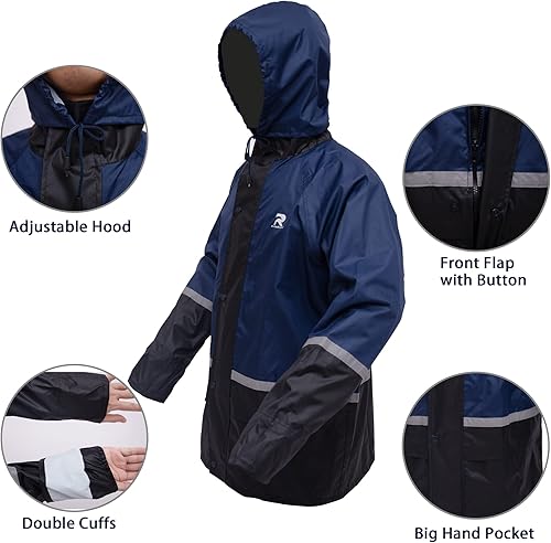 Miniatura 2 de RainRider Traje de lluvia para hombres y mujeres, impermeable, de alta visibilidad, duradero, Oxford, chaqueta impermeable con pantalones