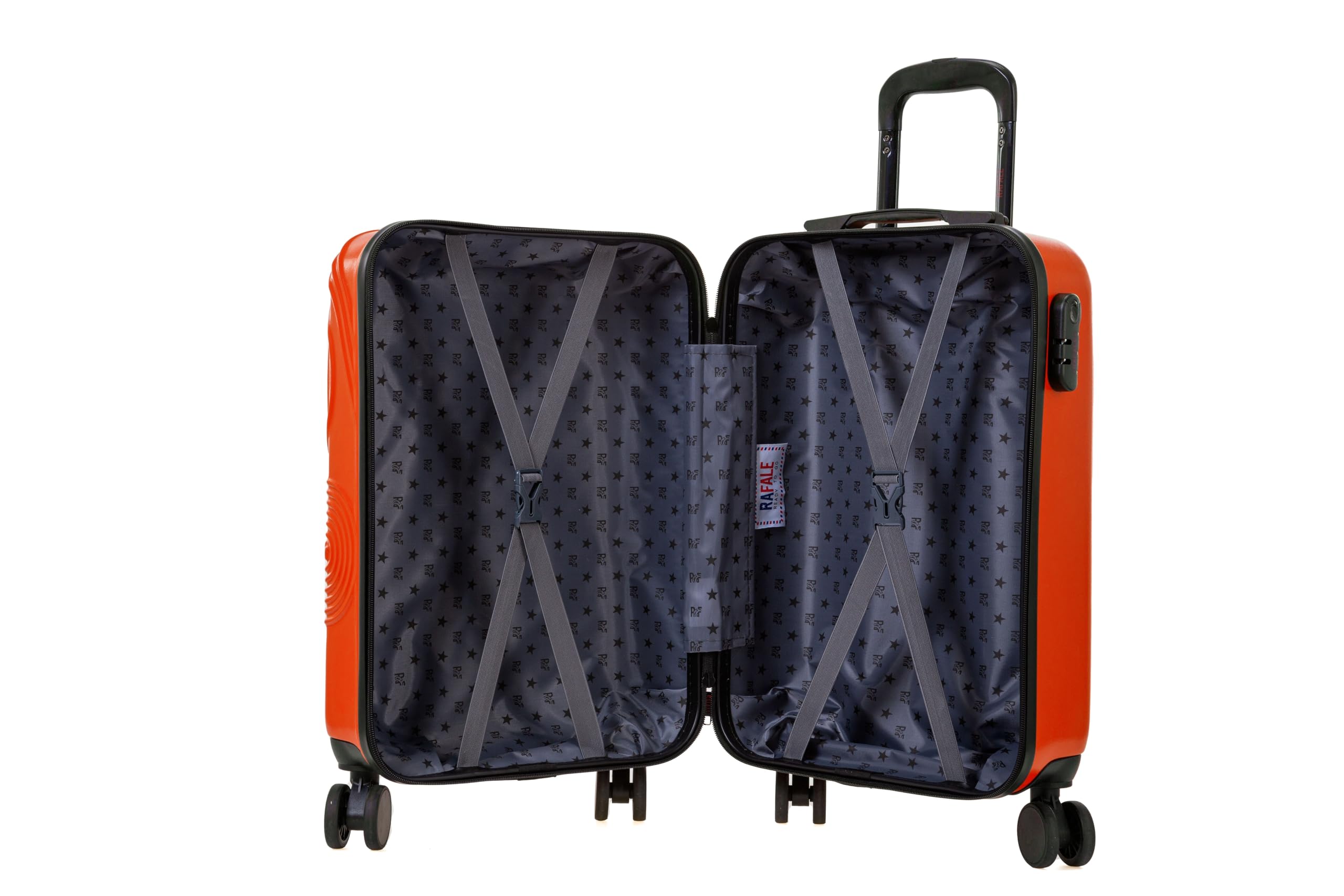 Set de 3 Valises Rigides GPS avec 8 Roues et Cadenas Intégré - Orange