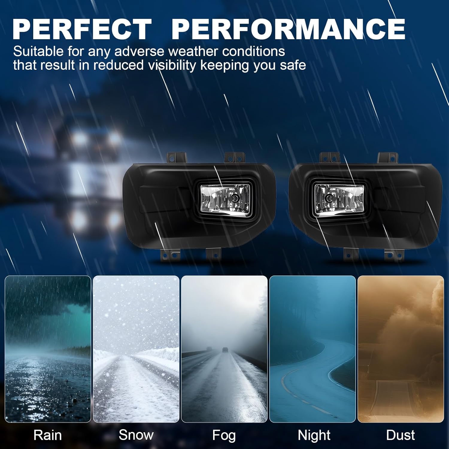 Fog Light Compatible with 2015 2016 2017 Ford F150 Front Bumper Fog Lamps Assembly Clear Lens