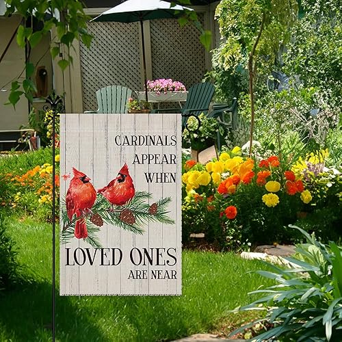 Miniatura 5 de Hafhue Cardinals Appear When Loved Ones Are Near Welcome - Bandera de jardín de doble cara de 12 x 18 pulgadas, bandera de decoración de césped de
