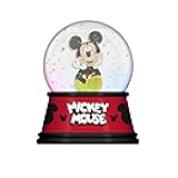 Disney Mickey Mouse Light-Up Snow Globe with Swirling Glitter Display Piece Decoration | Home Decor for Kids Room Essentials | Precious Keepsake, Cute Novelty Gifts and Collectibles | 6 Inches Tall