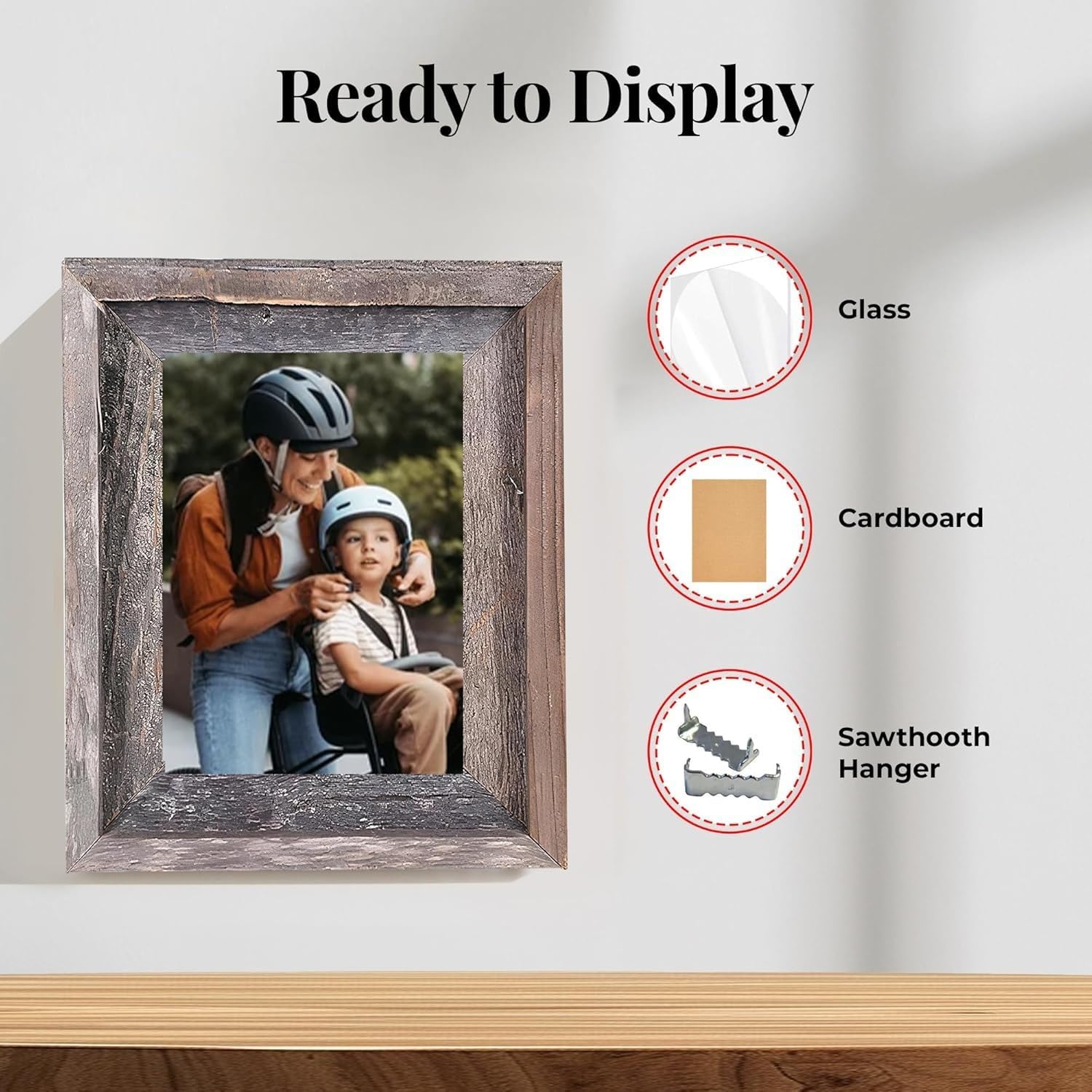 BarnwoodUSA Rustic Signature Corner Block Picture Frame - Our 11x14 Picture Frame can be Mounted Horizontally or Vertically and is Crafted from 100% Recycled and Reclaimed Wood | No Assembly Required