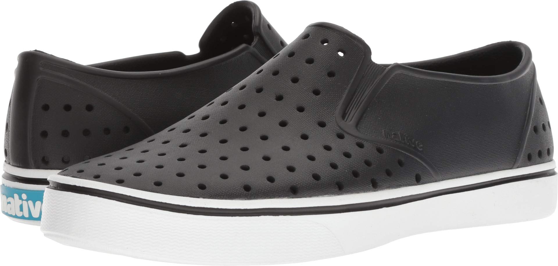 Native Shoes, Miles, Adult Shoe, Jiffy Black/Shell White, 6 M US Women/4 M US Men