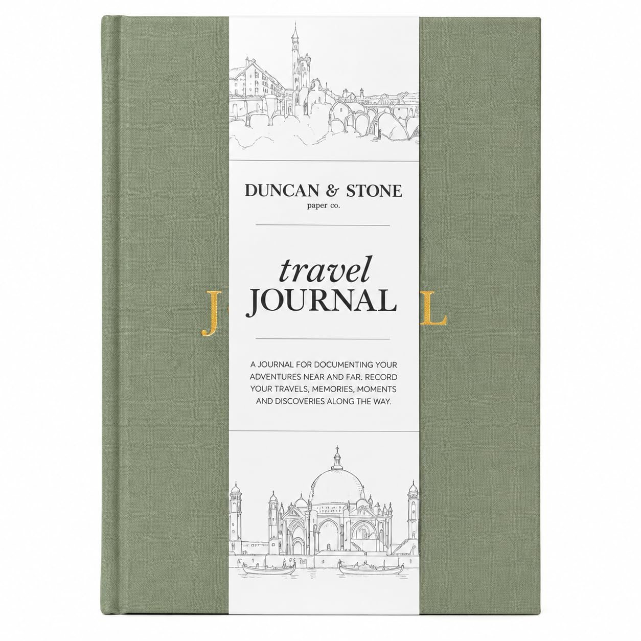 Reisetagebuch von Duncan & Stone – Salbeigrün,Reiseplaner für beste Freundin Geschenk,Abenteuerbuch für Paare oder Freund,Weltreise Notizbuch für Damen bzw. Herren Reisende