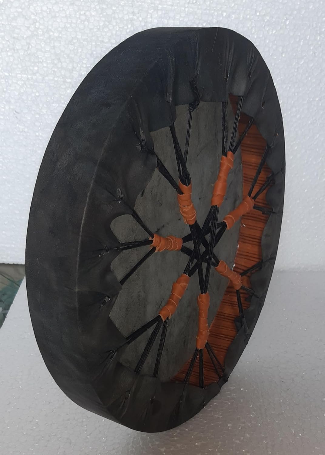20" inches (51cm) Native American style, Handmade, Black color buffalo hide drum, shaman drum, shamanic, yoga meditation, medicine healing, wooden frame, events celebration + beater, mallet