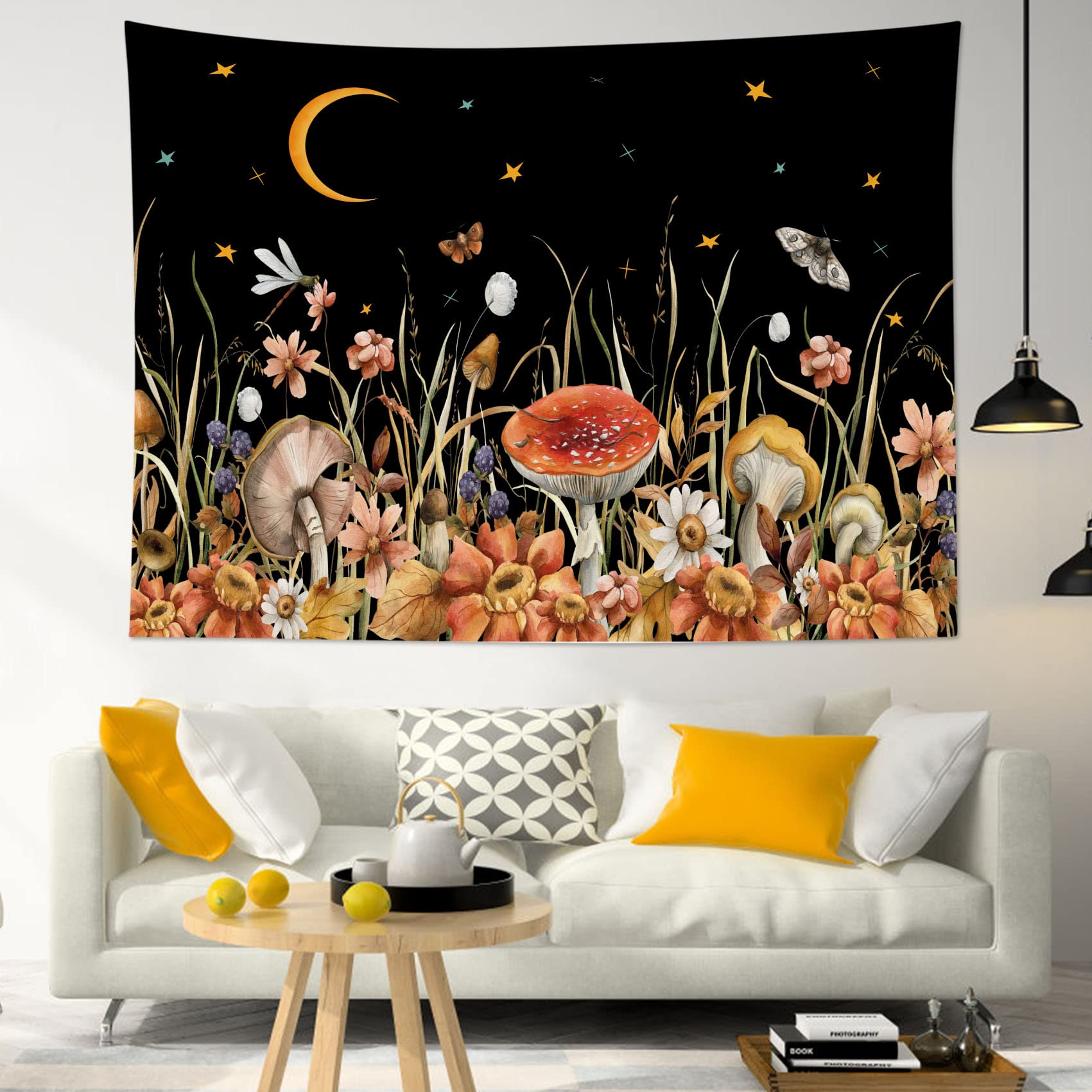 LB Tapisserie Murale Champignon d'automne Tenture Murale Floral rose et beige en plante Couverture Murales Lune et ciel étoilé Beige Tapisseries Decoration pour Maison Salon Chambre Dortoir,150x100cm LB Tapisserie Murale Champignon d'automne Tenture Murale Floral rose et beige en plante Couverture Murales Lune et ciel étoilé Beige Tapisseries Decoration pour Maison Salon Chambre Dortoir,150x100cm