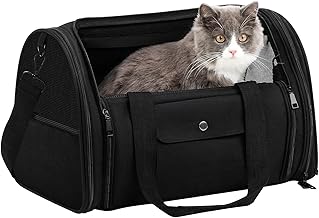 Pecute Borsa per Gatti, Borsa per Cani Piccola Borsa per Cuccioli Borsa da Viaggio per Gatti, Borsa per Gatti Piccola Borsa da Viaggio per Cuccioli (Nero)