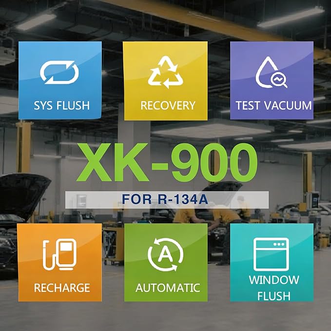 Máquina Recuperadora Recargadora Refrigerante Automática XK, Solo R-134A miniatura 7