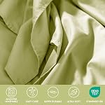 ClevaHome Ensemble de feuilles Queen Size - 6 Ensemble de draps de luxe respirant doux pièce - Plongée & Feuille de lit brodée avec poche profonde, résistant aux défauts, 2 Étagères supplémentaires (Queen, vert feuille)