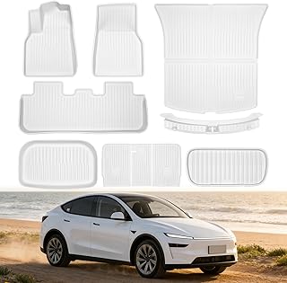 Car Floor Mats for Tesla New Model Y Juniper 2025 2026 White 10PCS