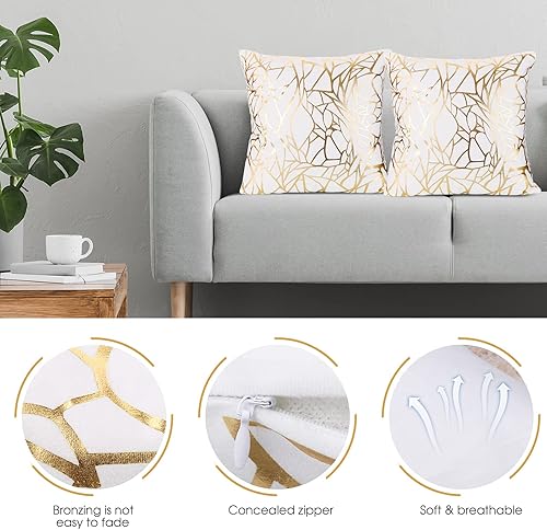 Miniatura 3 de Fundas de almohada blancas de 18 x 18 pulgadas para sofá, 17.7 in x 17.7 in, diseño geométrico de árbol del amor, funda de cojín decorativa súper