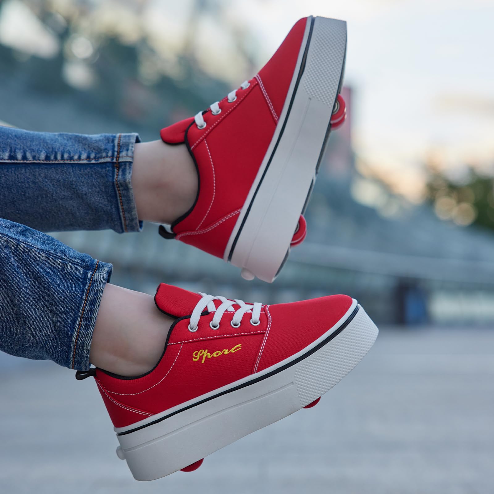 Pattini a rotelle per bambini, ragazze, ragazzi, scarpe da skateboard, rimovibili, 4 ruote, eleganti, resistenti, comode, divertenti