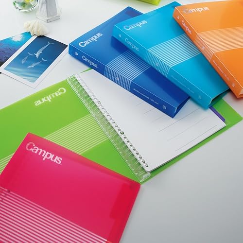 Miniatura 5 de Kokuyo Carpeta de diapositivas campus con rayas transparentes, tipo medio, B5, 26 agujeros, hasta 100 hojas, azul, importación de Japón (RU-P334NB)