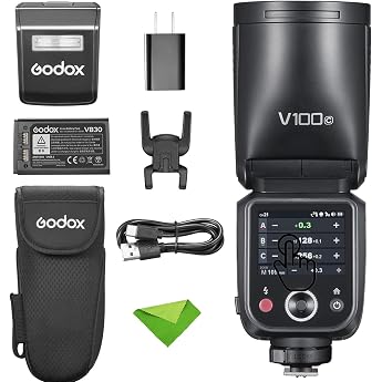 Godox V100 V100C V100-C 100Ws TTL Flash for Canon EOS Cameras 400 Full Power Flashes 1.7s Recycle Time 2.4G Wireless with External Flash Touchscreen Flash Speedlight Speedlite Godox V100C