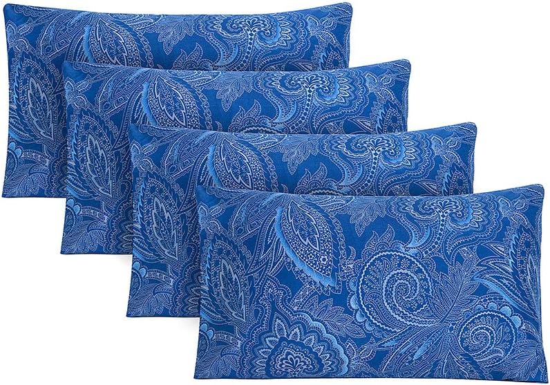 Bedlifes Navy Pillow cases Pillowcase Set of 4 Cooling
