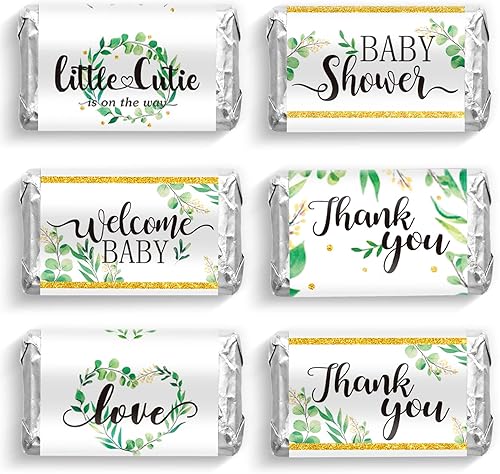 Clabby Envolturas de dulces para baby shower mini barra de dulces en miniatura calcomanías de barra de chocolate para niños y niñas decoración de