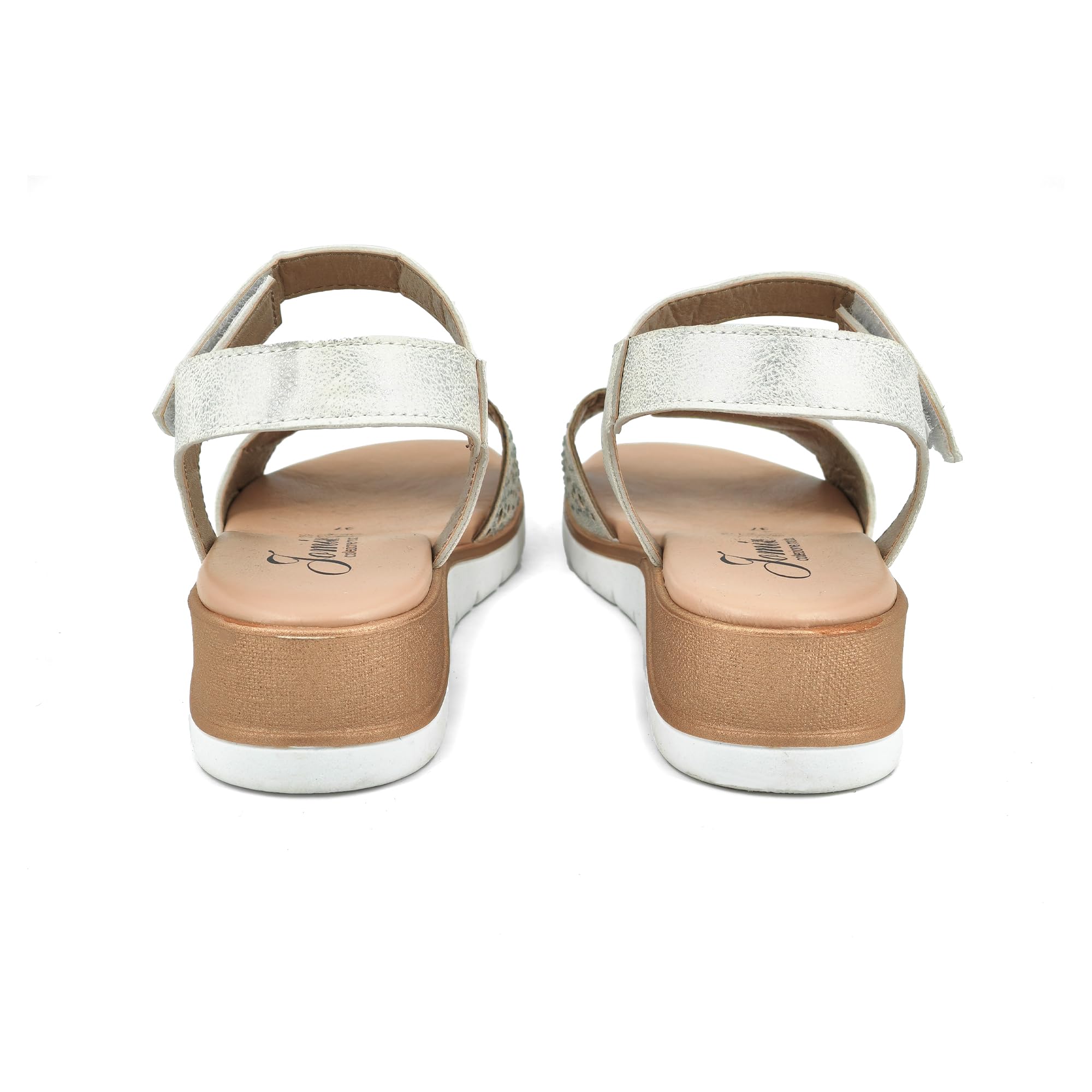 JOMIX Sandalias Mujer Verano con Banda Ajustable Fabricadas en Italia Sandalias Cuña Mujer con Plantilla de Piel Auténtica