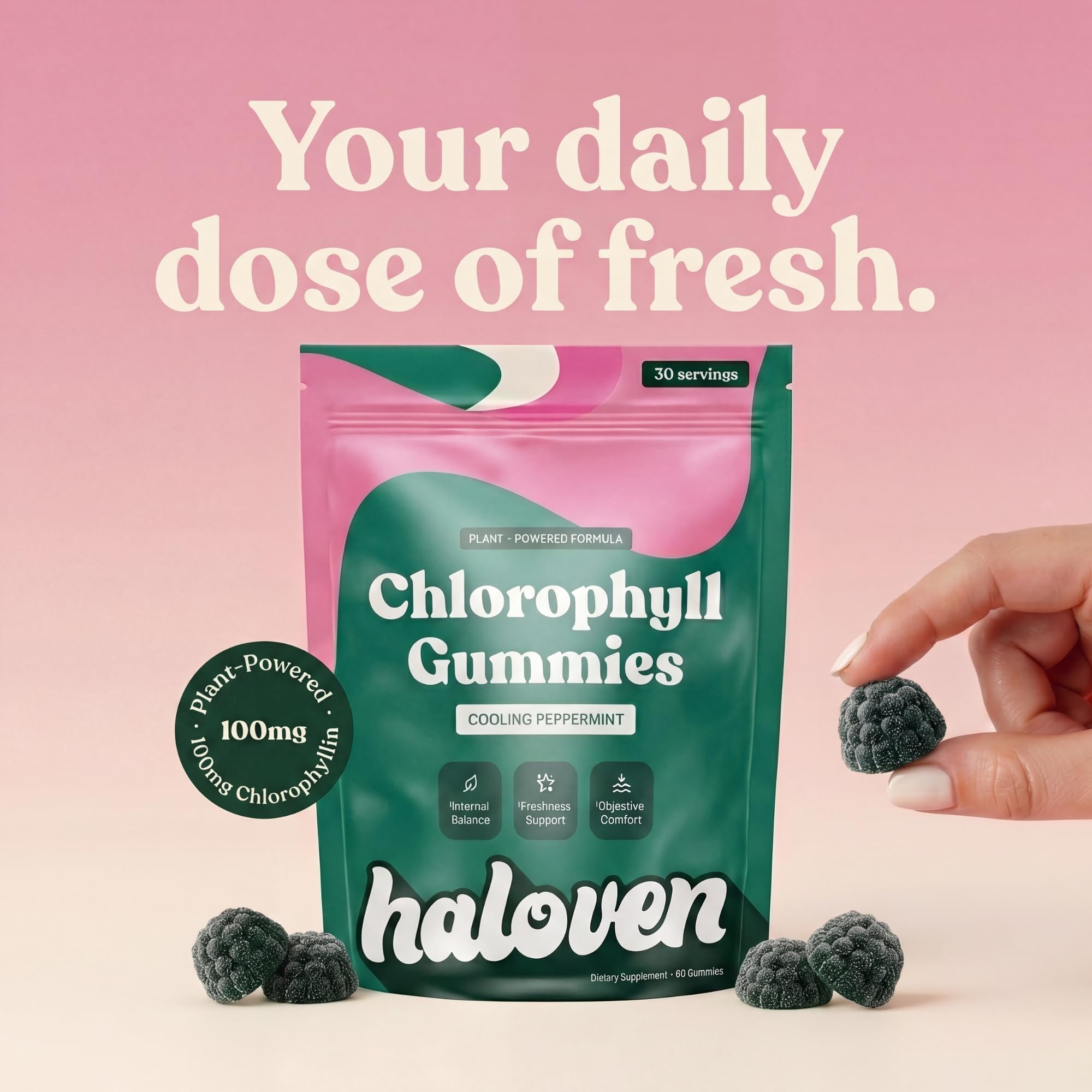 Chlorophyll Gummies, Body Odor Support, Peppermint, 30 Servings — Amazon image 7