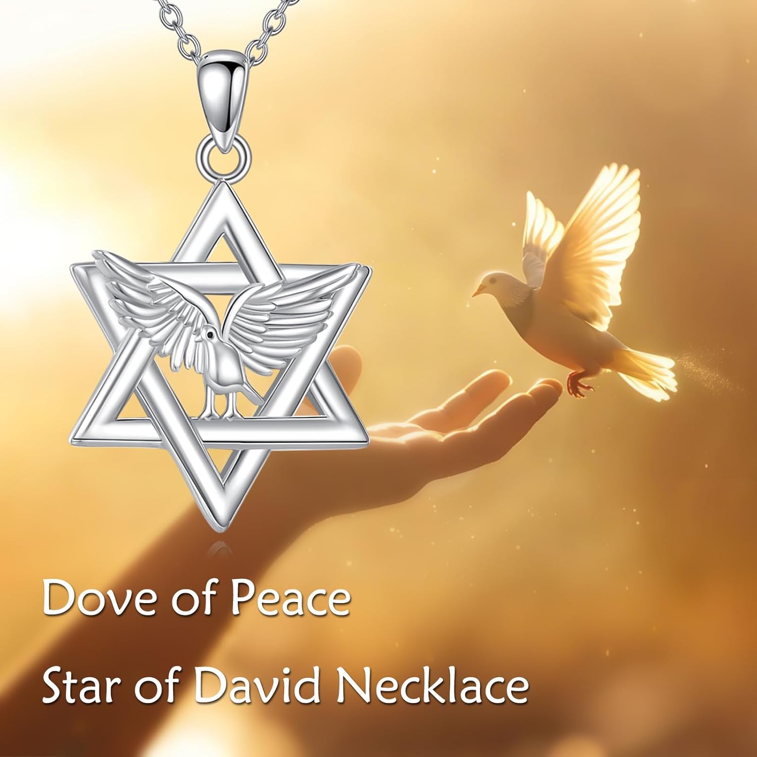Star of David Necklaces for Women Sterling silver Bald eagle necklace Pendants With 18+2 sterling silver chain - Image 4