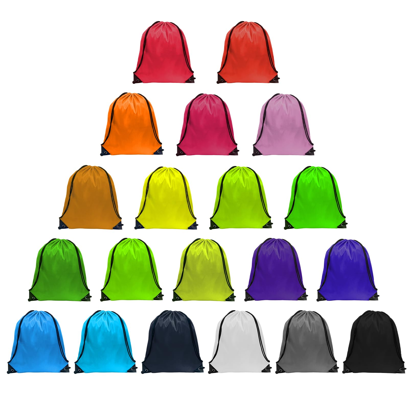 GoodtoU Drawstring Backpacks, Drawstring Bags Bulk Nylon Backpack Draw String Back Bag Cinch Sack Drawstring Gym Bag for Sport, Traveling, Team (20