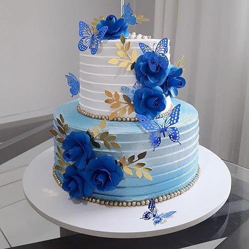 Miniatura 92 de SAOROPEB - Calcomanía 3D de mariposa que brilla en la oscuridad, 24 unidades, 3 tamaños, para decorar techo o pared, suministros de fiesta, 24