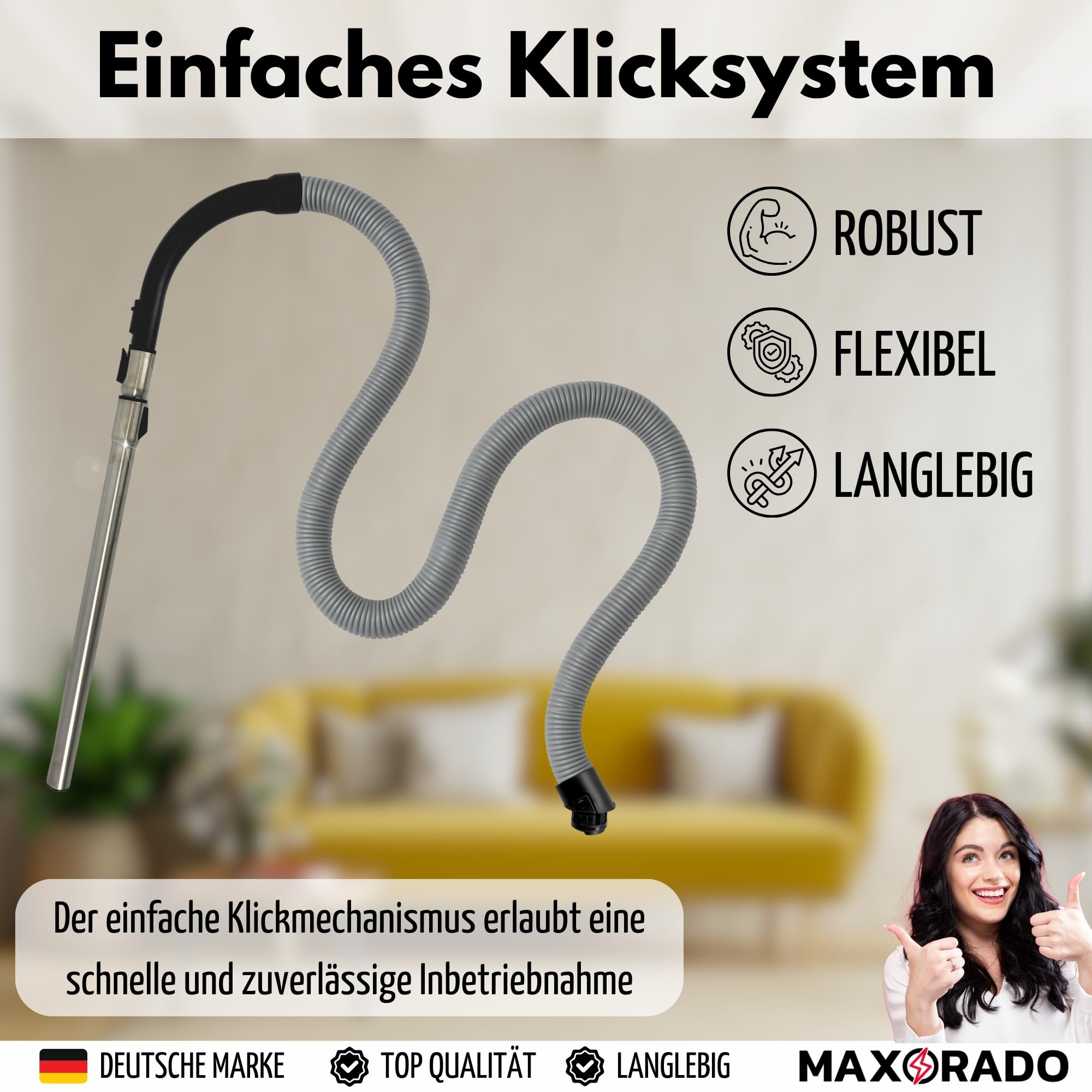 Rura + Uchwyt + Wąż do odkurzacza kompatybilny z Miele S8340 S8320 S8310 S8350 S8360 S8370 S8380 S8630 S8730 S8510