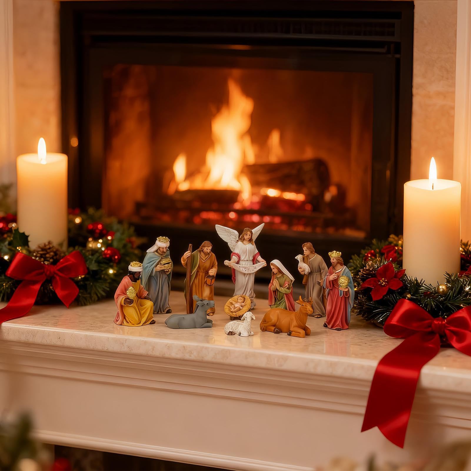 Krippe Weihnachtsschmuck Religiöse Jesus Figuren Krippe