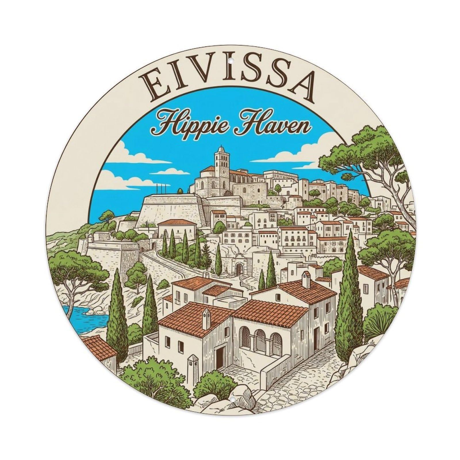 Vintage Travel Ibiza Spain Place Metal Tin Sign
