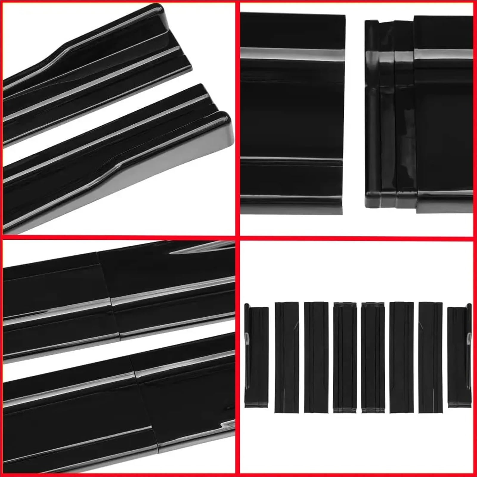 Falda Lateral Coche para Seat para Leon FR 5F MK1 MK2 MK3 MK3.5 MK4 MK5 para Ibiza 6J 6L Extensiones De Faldones Laterales Universales Falda Lateral Automotriz(Glossy Black)