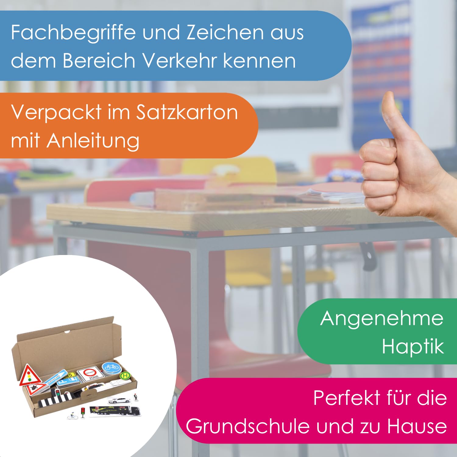WISSNER® Magnetyczne znaki drogowe - 124-częściowy zestaw do nauki tabliczek drogowych dla dzieci z papieru MAG, wyprodukowano w Niemczech, znaki drogowe do zabawy dla dzieci