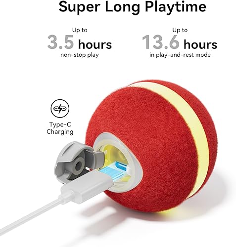 Miniatura 8 de Cheerble Juguete interactivo de bola para gatos, bola malvada M3, juguetes interactivos automáticos para gatos de interior con 3 modos, juguetes