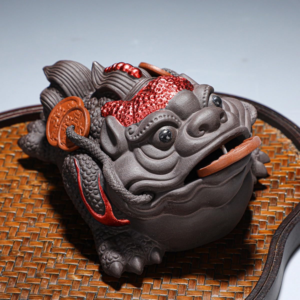 紫砂-鸿运当头-金蟾 Glass Tea Cup,Ceramic cup Set,Zi Sha Tea Cup,Ceramic Teapot,Purple Clay Tea 紫砂金蟾茶宠摆件可养三 Ceramic Coffee Mugs Set,Microwave & Dishwasher Safe,Gift for Man and Women