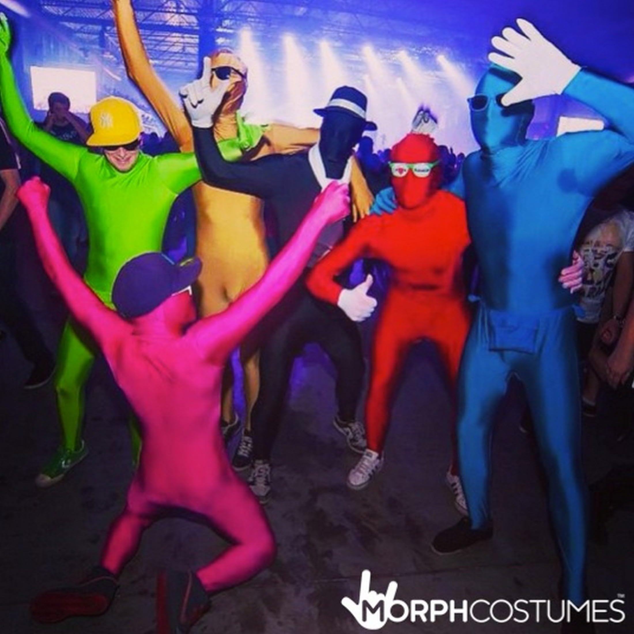 Morphsuits Czarny Kombinezon Uniseks Elastyczny Pełny Strój dla Dorosłych na Halloween Karnawał, XL