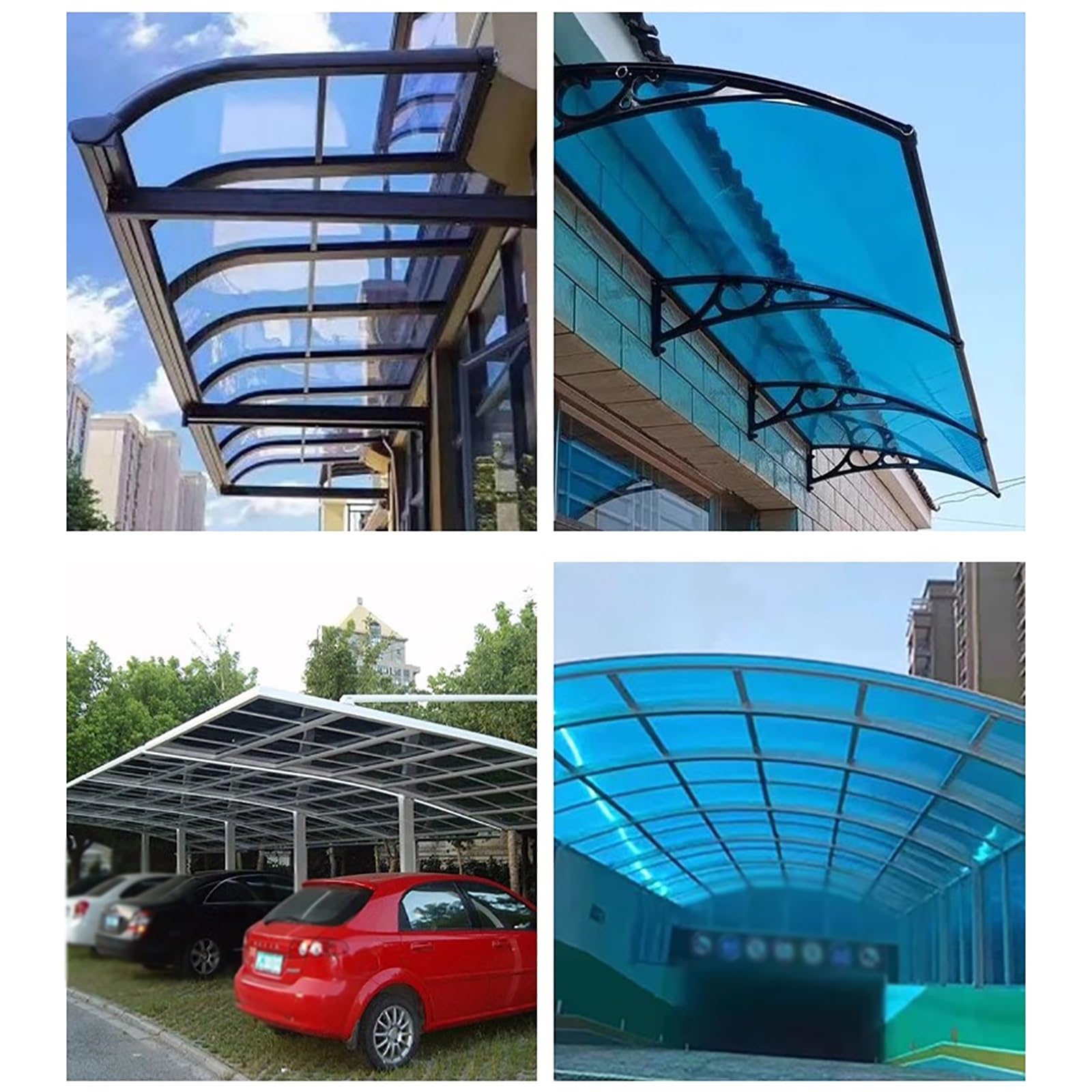 Lámina de Plástico Transparente de 1,2 mm de Grosor, Placa Policarbonato, Fáciles de Cortar, ideal para Cocheras, Solarios e Invernaderos (1,22 x 2,44 m)(Transparent)