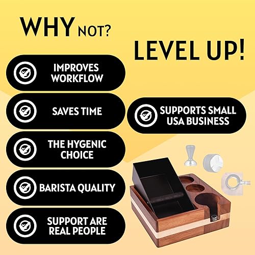 Miniatura 2 de Caja de madera para café expreso y estación de apisonamiento para 2.283 in, 2.106 in y 2.008 in, caja de almacenamiento de herramientas de madera