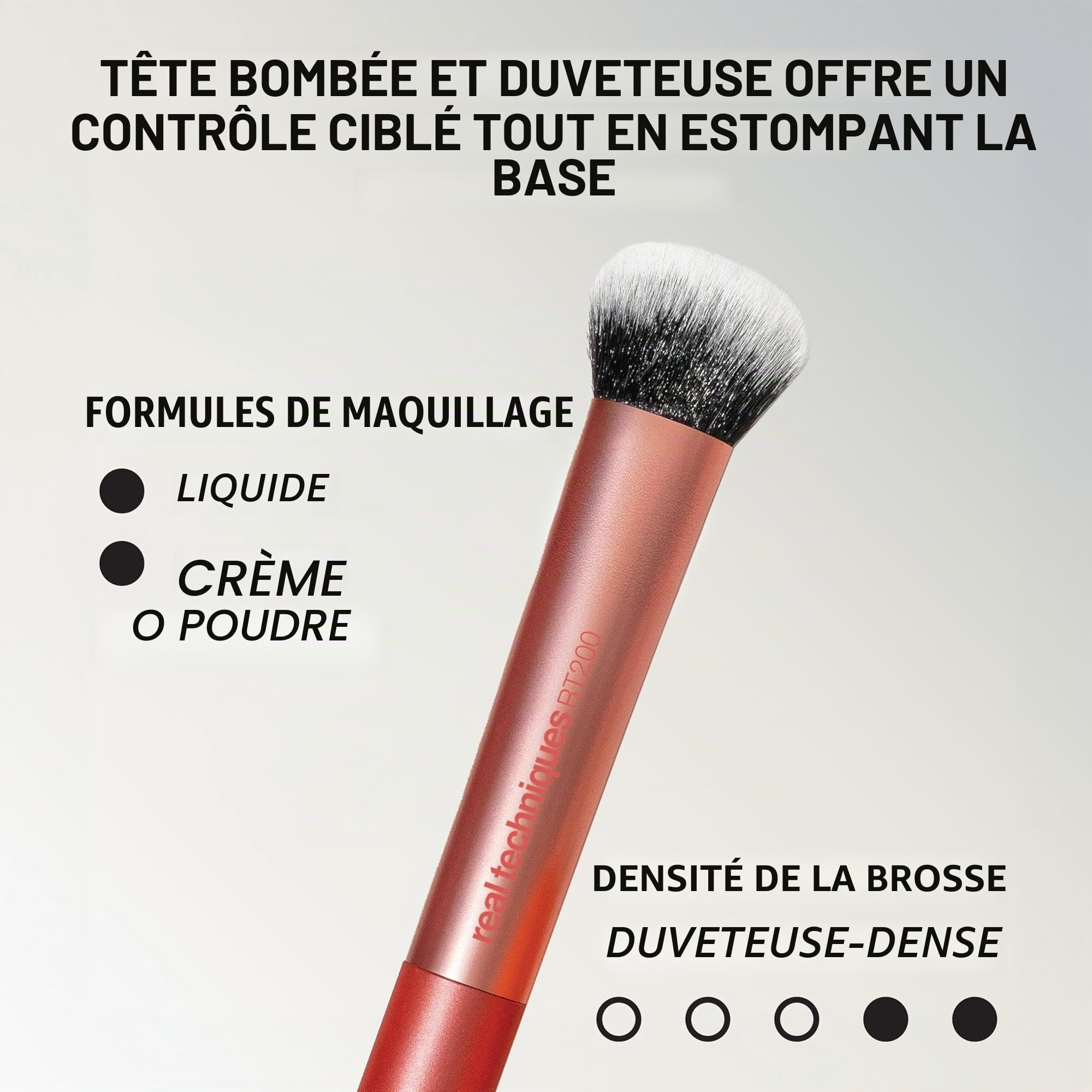 Real Techniques Kit Everyday Essentials, 6 pièces, 4 pinceaux maquillage + 2 éponges teint, application fond de teint, fard à joues, estompage précis, finition naturelle