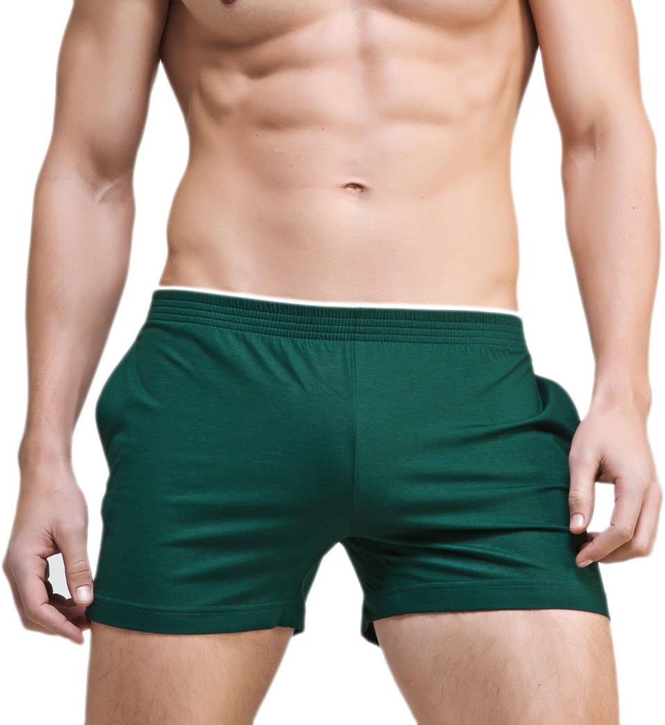 SUPERBODY Boxer Briefs Cotton Men's Underwear Sleep Shorts Bodybuilding Gym Running Active Shorts
