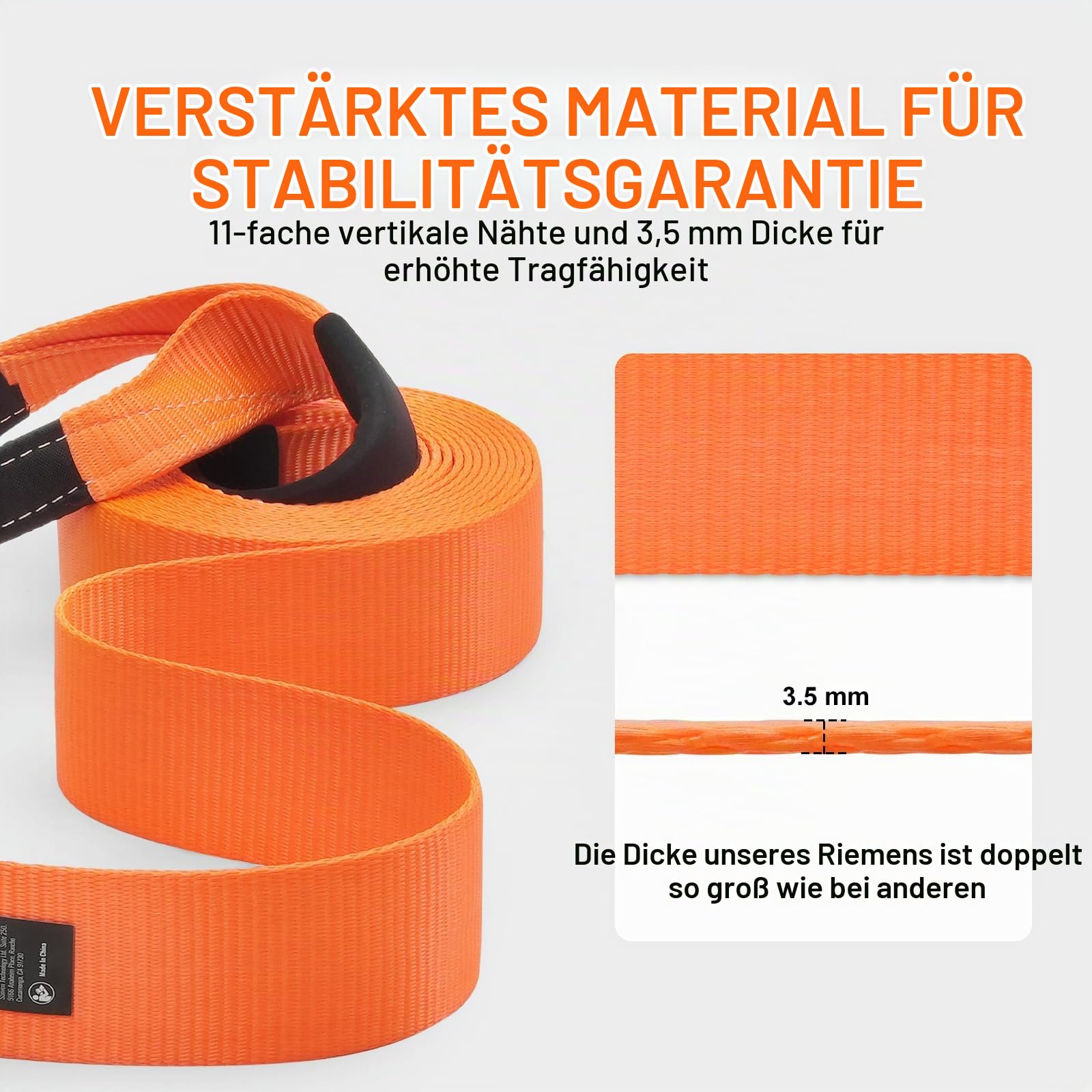 VEVOR Abschleppgurt-Bergeset 85 mm x 9 m (MBS-16329 kg) Baumschoner-Windengurt, dreifach verstärkte Schlaufe & Schutzhüllen & Aufbewahrungstasche, 3/4 Zoll D-Ring-Schäkel, für LKW, Jeep, SUV, ATV