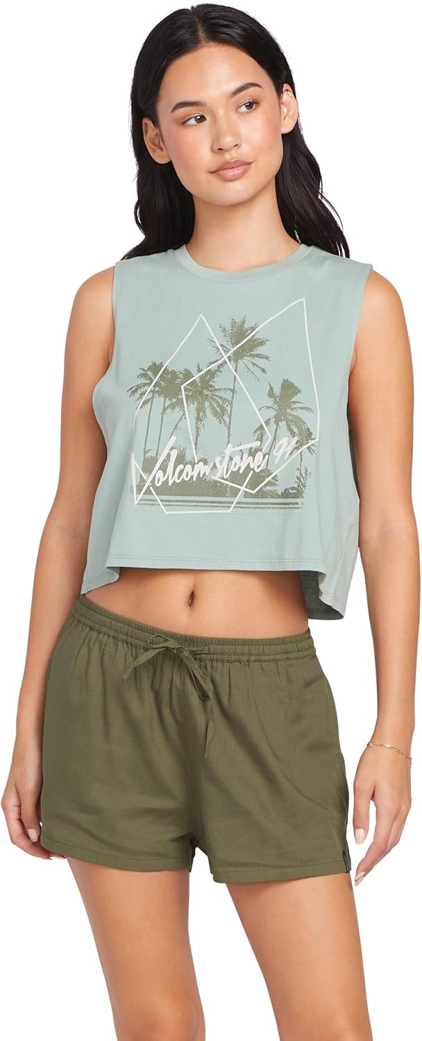 Volcom Womens Stone Def Elastic Waist 2" Inseam Drawcord Shorts