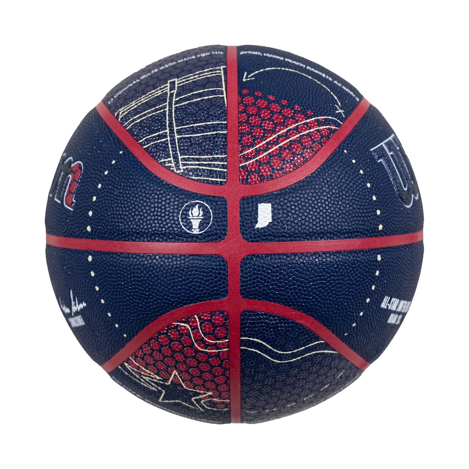 Wilson NBA All-Star 2024 Indianapolis Collector Ball WZ2015601XB - Balones de Baloncesto Unisex, Azul Marino, Talla 7 EU
