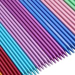 55-Piece Knitting Needle Set, Stainless Aluminum Double Point Needles, 20cm Ergonomic Weaving Kit with Storage Bag, Multiple Sizes, Colored Straight