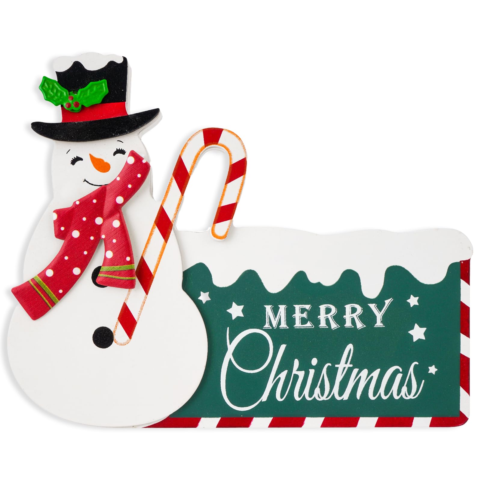 Christmas Decorations for Home Farmhouse Snowman Decor Indoor Wooden Merry Christmas Sign Rustic Winter Vintage Holiday Block Tabletop for Kitchen Xmas Party Mantel Tiered Tray Gift