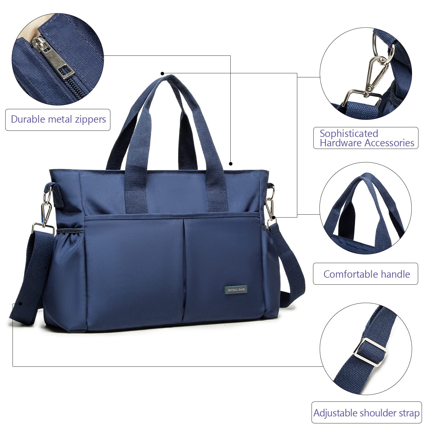 ROYALFAIR Borsa Fasciatoio per Neonato Borsa Porta Pannolini, Borsa Fasciatoio, Borsa da Viaggio Multifunzionale per Bambini Con Borsa isolante e Gancio per Carrozzina